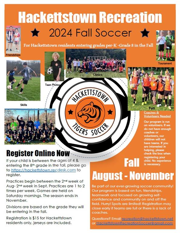 Hackettstown Recreation Department to Hackettstown Recreation